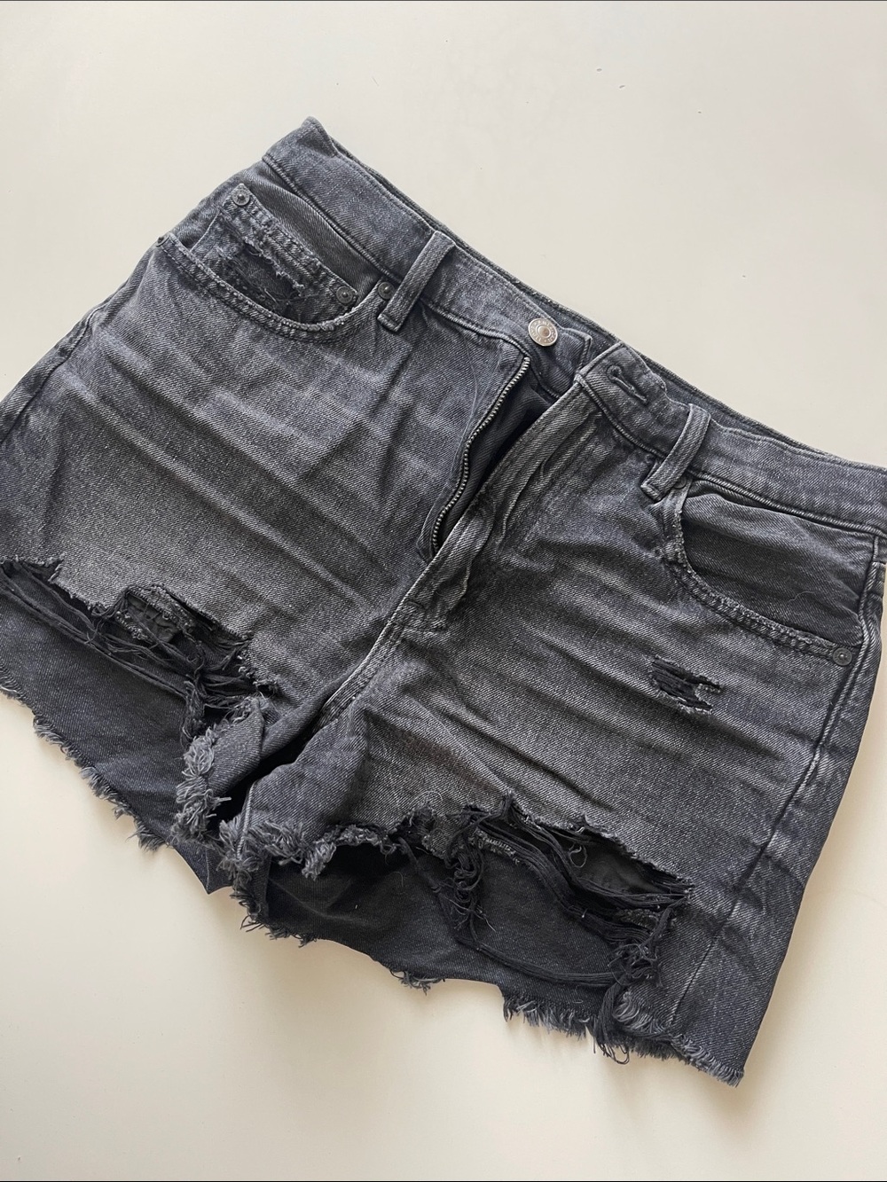 American Eagle Outfitters Distressed Black Jean Shorts